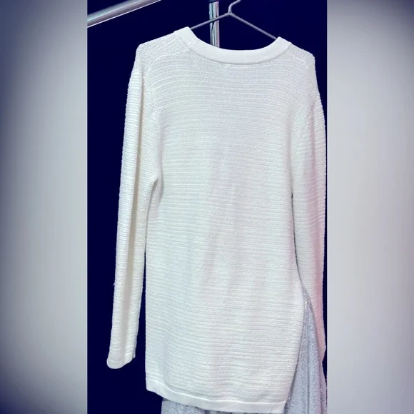 Ronny Kobo Beige V-Neck Long Sleeve Cardigan Sweater OS